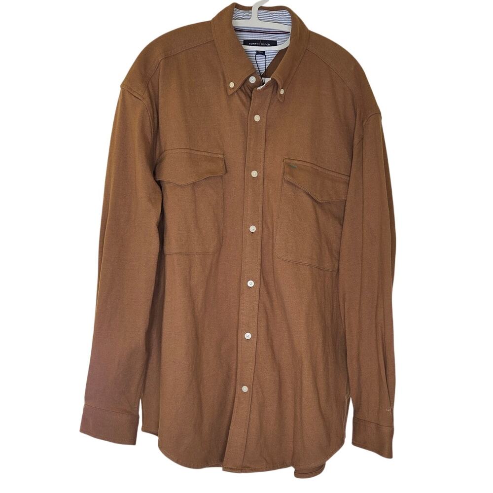 Tommy Hilfiger Men Chamois Flannel Shirt L NWT measurements in description